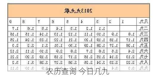 农历查询 今日几九-第3张图片-滋味星座网