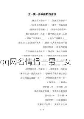 qq网名情侣一男一女-第2张图片-滋味星座网