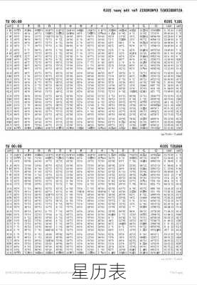 星历表-第1张图片-滋味星座网