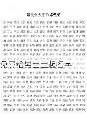 免费给男宝宝起名字-第3张图片-滋味星座网