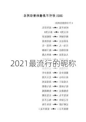 2021最流行的昵称-第3张图片-滋味星座网