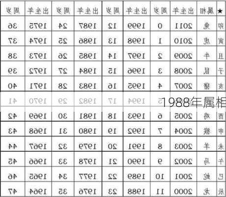 1988年属相-第1张图片-滋味星座网