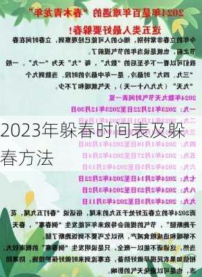 2023年躲春时间表及躲春方法-第2张图片-滋味星座网