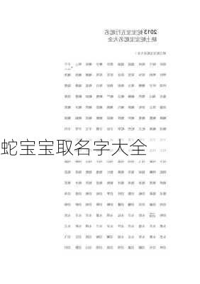 蛇宝宝取名字大全-第1张图片-滋味星座网