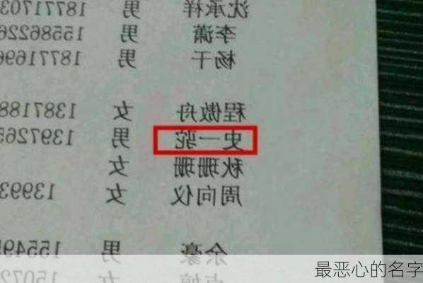 最恶心的名字-第2张图片-滋味星座网