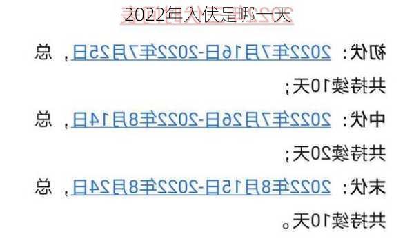 2022年入伏是哪一天-第1张图片-滋味星座网