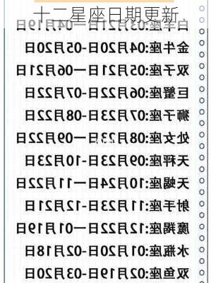 十二星座日期更新-第1张图片-滋味星座网