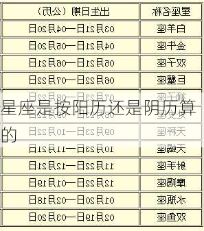 星座是按阳历还是阴历算的-第1张图片-滋味星座网