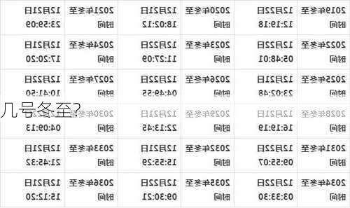 几号冬至?-第2张图片-滋味星座网