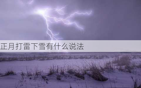 正月打雷下雪有什么说法-第1张图片-滋味星座网