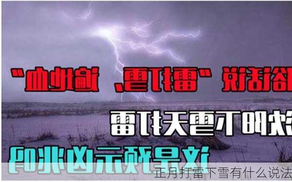 正月打雷下雪有什么说法-第3张图片-滋味星座网