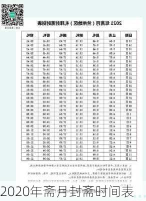 2020年斋月封斋时间表-第3张图片-滋味星座网