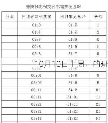 10月10日上周几的班-第1张图片-滋味星座网