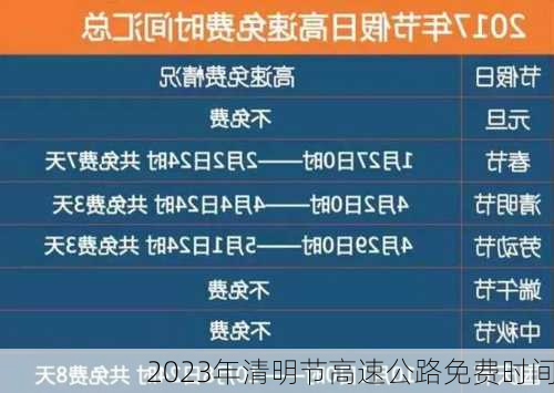 2023年清明节高速公路免费时间-第1张图片-滋味星座网