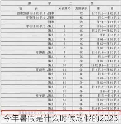 今年暑假是什么时候放假的2023-第3张图片-滋味星座网