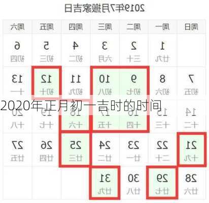 2020年正月初一吉时的时间-第1张图片-滋味星座网