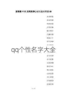 qq个性名字大全-第2张图片-滋味星座网