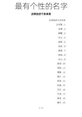 最有个性的名字-第2张图片-滋味星座网