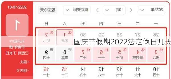 国庆节假期2022法定假日几天-第2张图片-滋味星座网