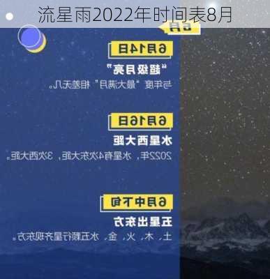 流星雨2022年时间表8月-第3张图片-滋味星座网