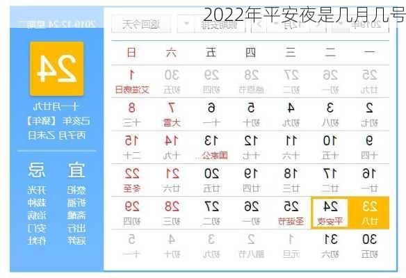 2022年平安夜是几月几号