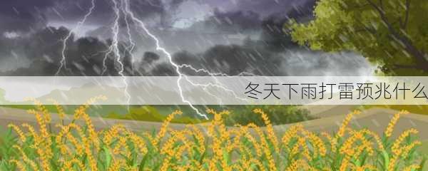 冬天下雨打雷预兆什么-第3张图片-滋味星座网