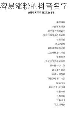 容易涨粉的抖音名字