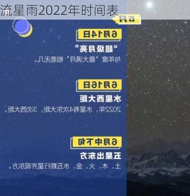 流星雨2022年时间表-第3张图片-滋味星座网