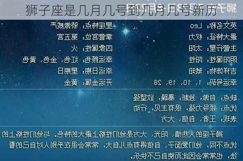 狮子座是几月几号到几月几号新历-第3张图片-滋味星座网