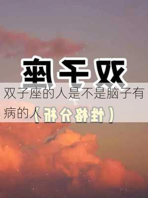 双子座的人是不是脑子有病的人-第1张图片-滋味星座网