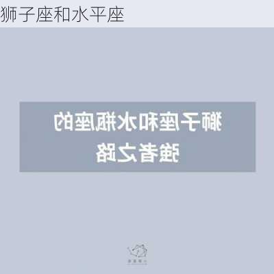 狮子座和水平座-第2张图片-滋味星座网