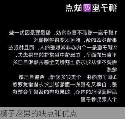 狮子座男的缺点和优点-第2张图片-滋味星座网