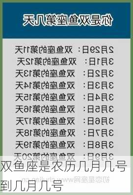 双鱼座是农历几月几号到几月几号-第1张图片-滋味星座网