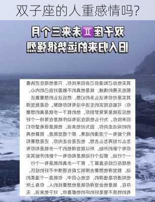 双子座的人重感情吗?-第2张图片-滋味星座网