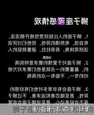 狮子座男生的优点和缺点-第1张图片-滋味星座网