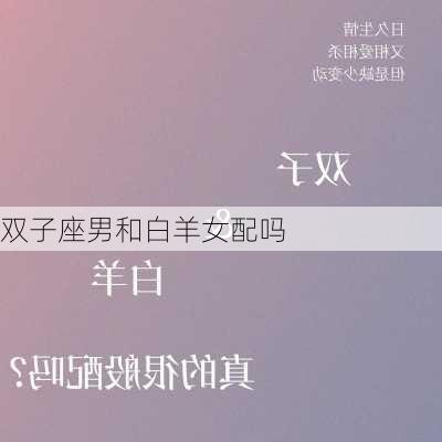 双子座男和白羊女配吗-第1张图片-滋味星座网