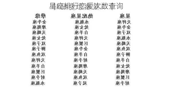 星座排行恋爱次数查询-第2张图片-滋味星座网