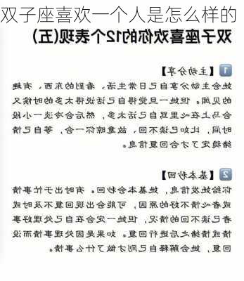 双子座喜欢一个人是怎么样的