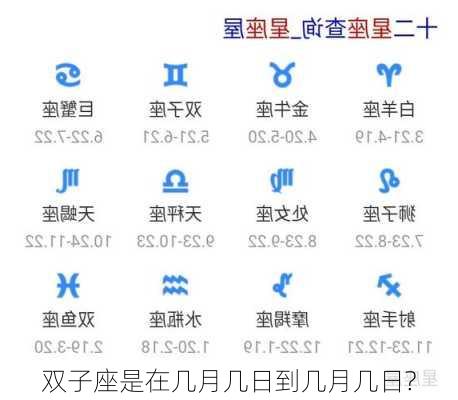 双子座是在几月几日到几月几日?