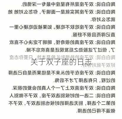 关于双子座的日志