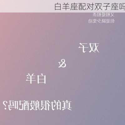 白羊座配对双子座吗-第1张图片-滋味星座网