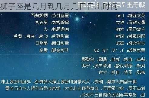 狮子座是几月到几月几日日出时间-第3张图片-滋味星座网