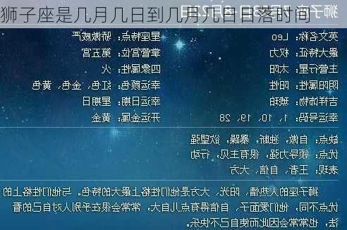 狮子座是几月几日到几月几日日落时间-第3张图片-滋味星座网