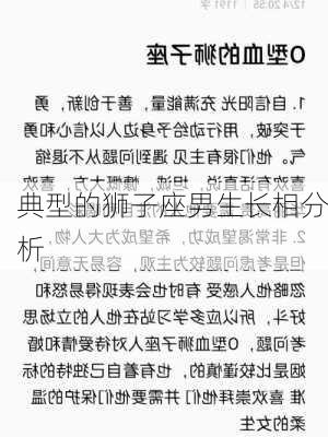 典型的狮子座男生长相分析-第2张图片-滋味星座网