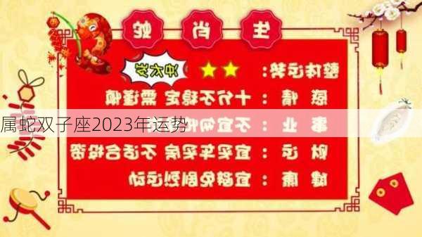 属蛇双子座2023年运势-第3张图片-滋味星座网