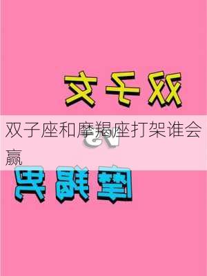 双子座和摩羯座打架谁会赢