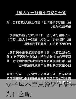 双子座不愿意说感情史是为什么呢-第3张图片-滋味星座网