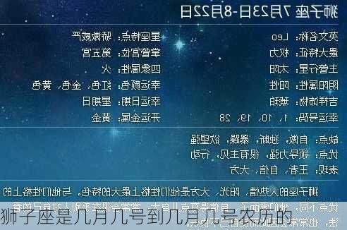 狮子座是几月几号到几月几号农历的-第2张图片-滋味星座网