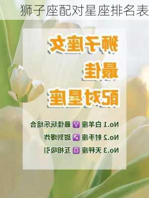 狮子座配对星座排名表-第3张图片-滋味星座网