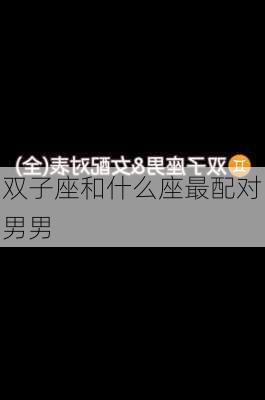 双子座和什么座最配对男男-第1张图片-滋味星座网